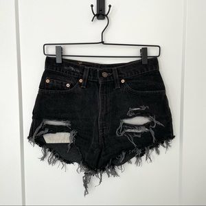 Vintage Black Levi Cut Off Shorts
